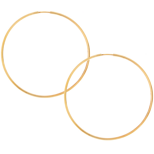 65mm Yellow Gold Hoop Earrings