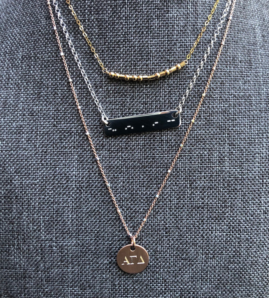 Gold Morse Code Necklace