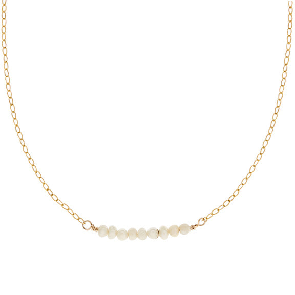 Delicate Gold Pearl Necklace