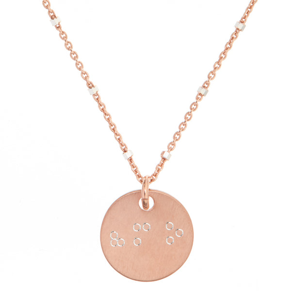 831 Rose Gold Braille Necklace