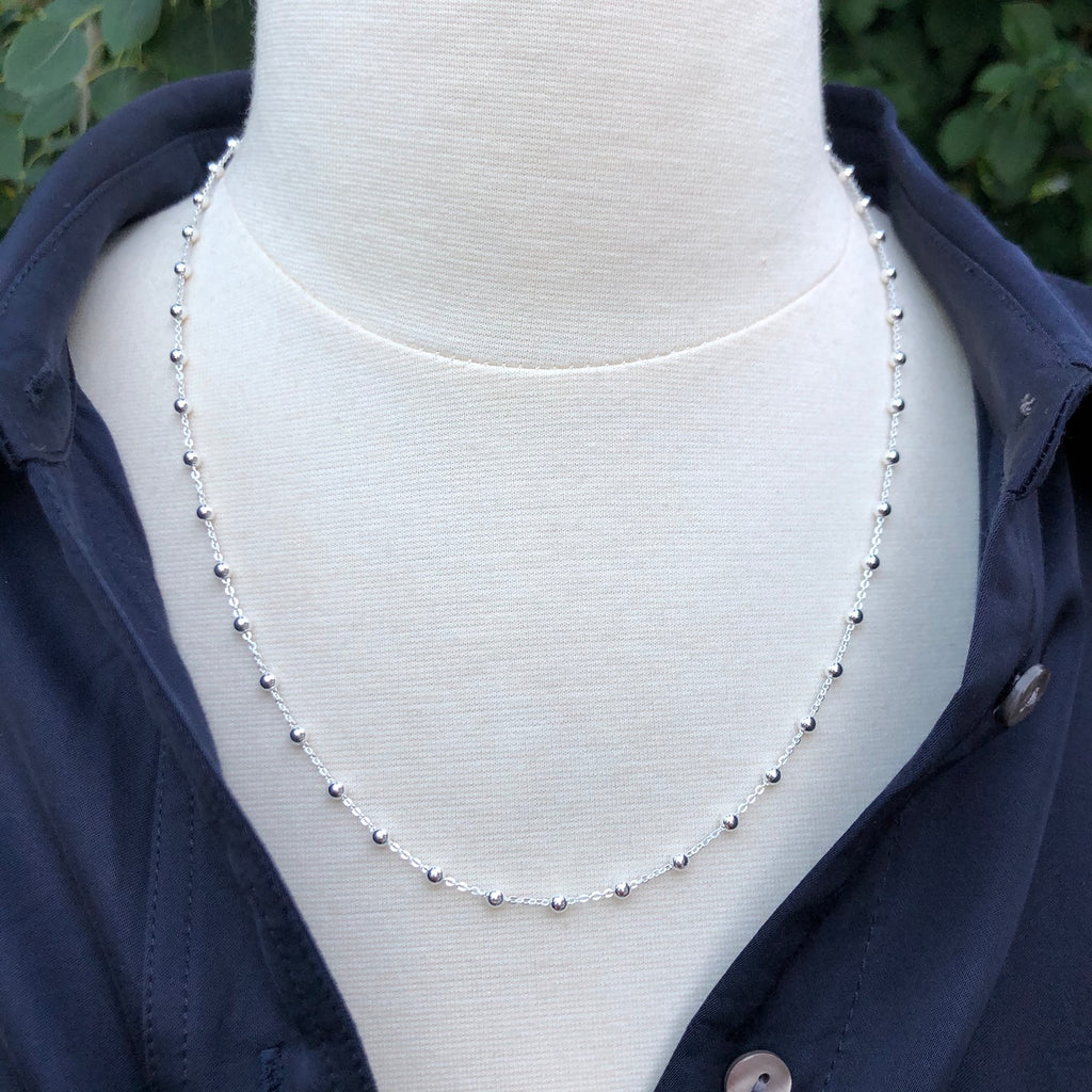 Silver Bead Mask Chain