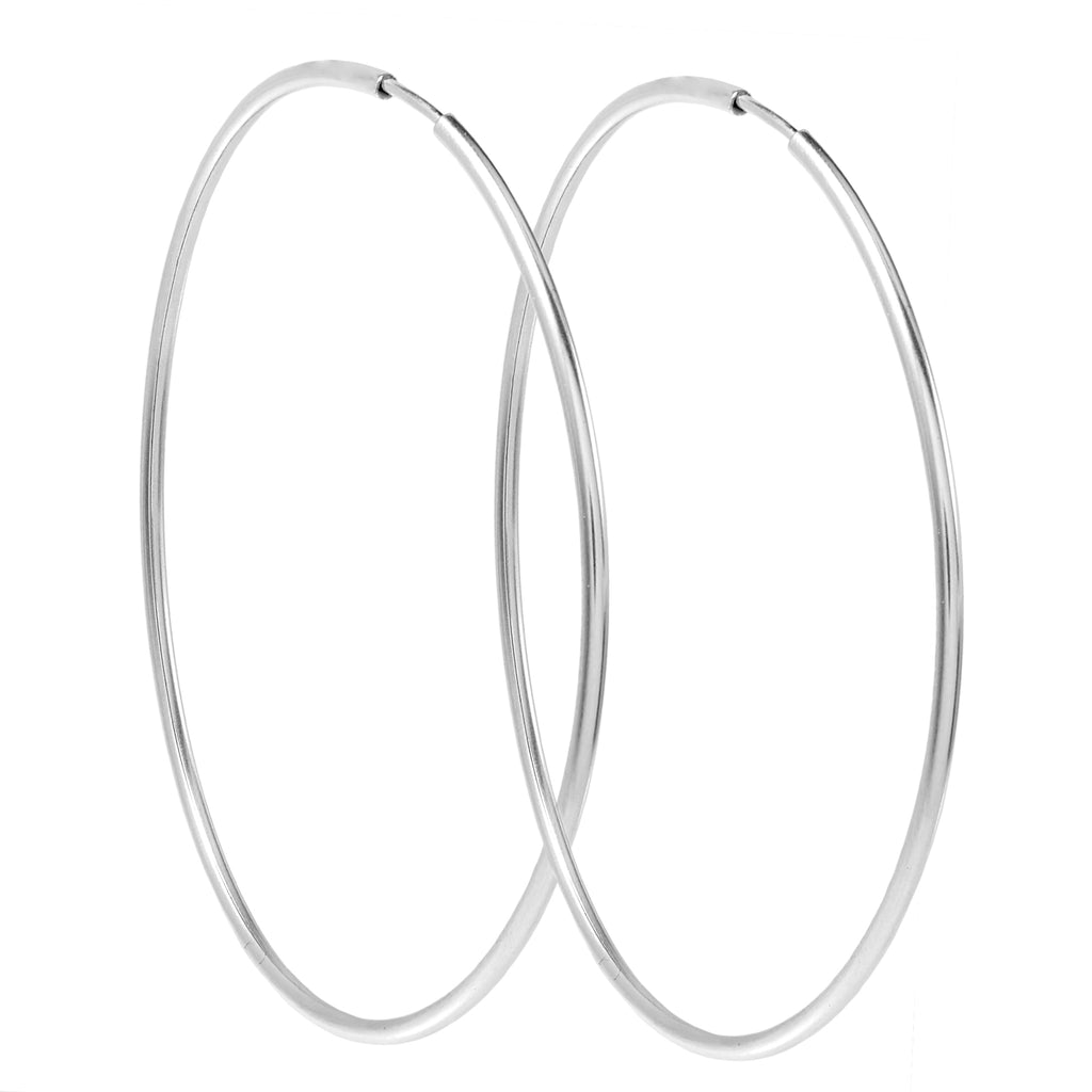 65mm Silver Hoop Earrings