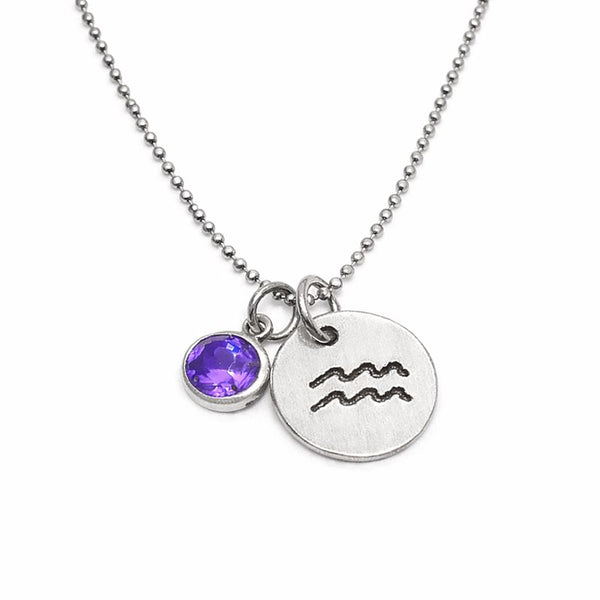 Zodiac Silver Birthstone Necklace - Citrus