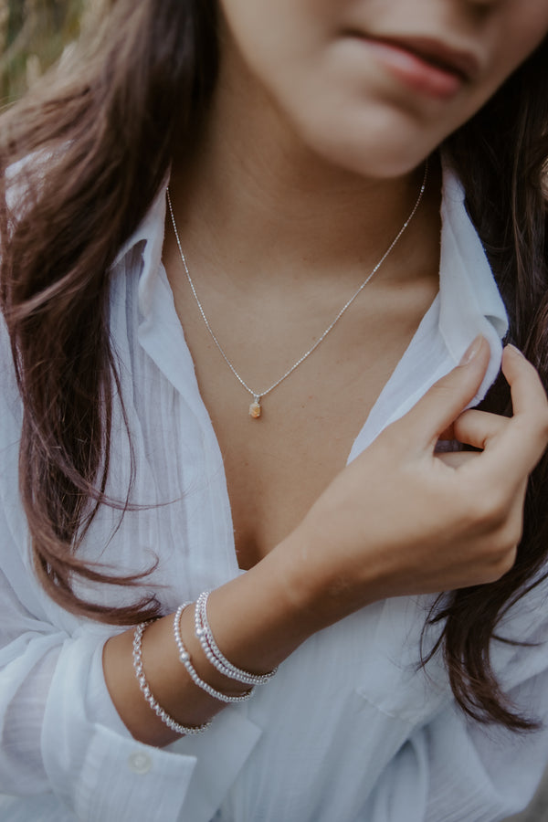 Opal Silver Necklace