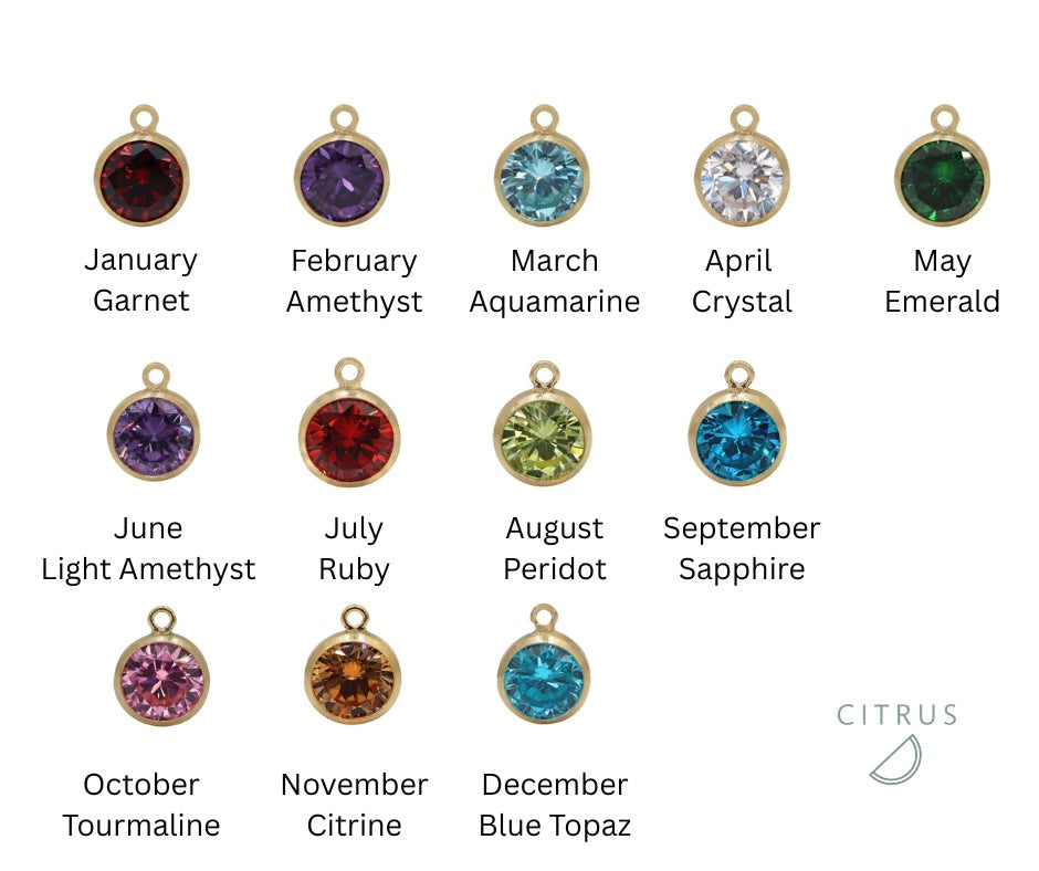 Family Birthstone Necklace - Citrus