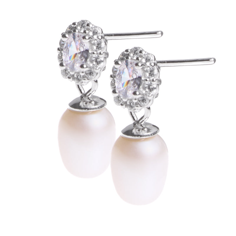 Silver Pearl Drop Earrings