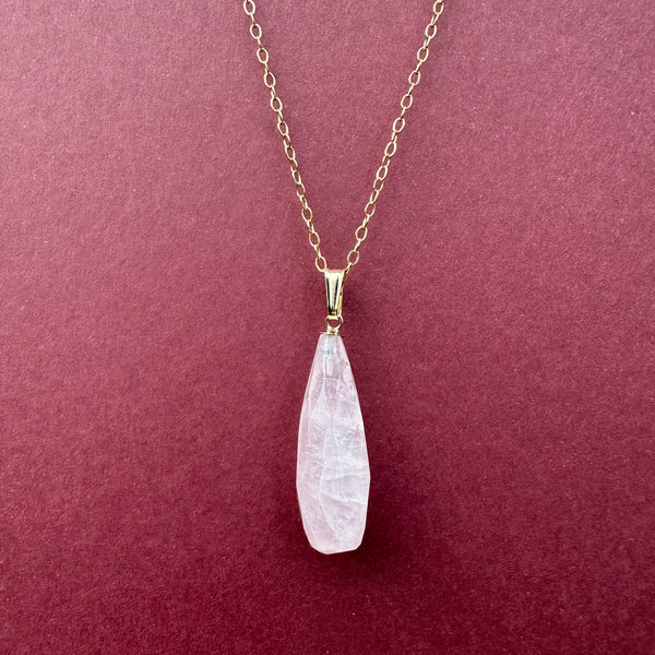 Golden Rose Quartz Necklace