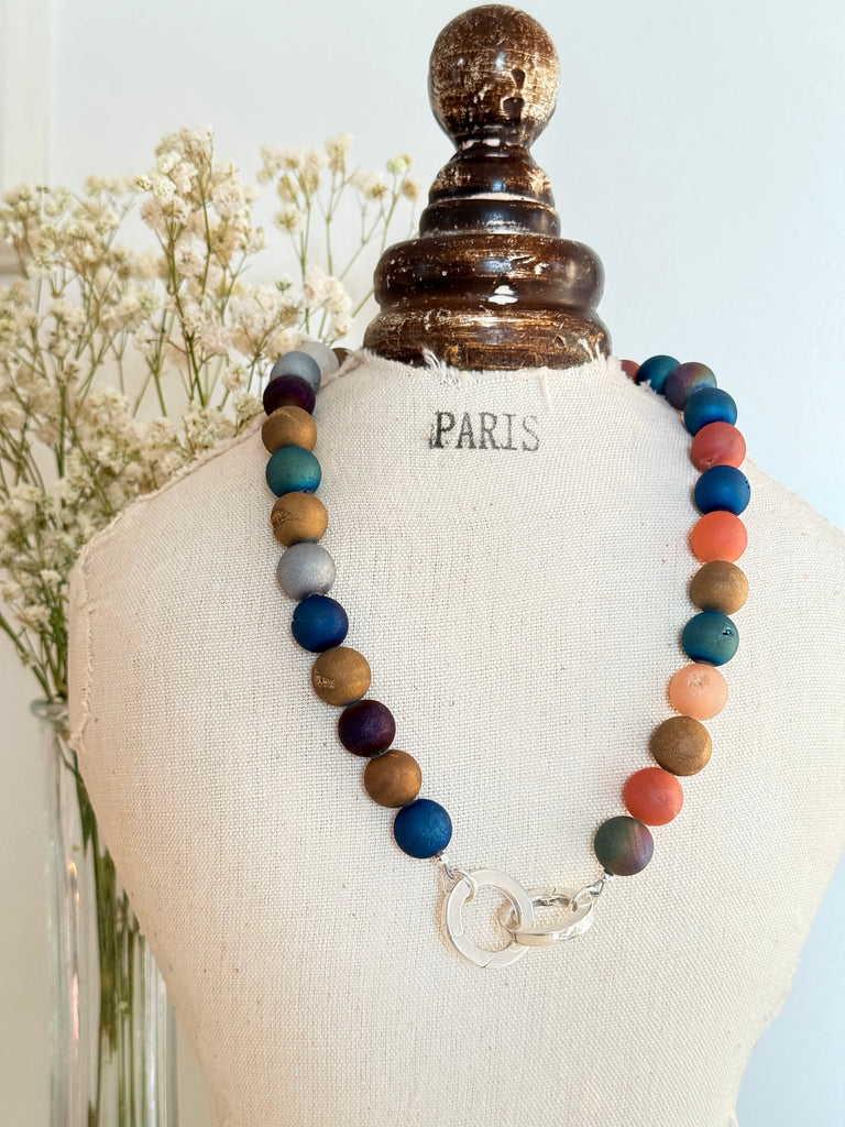 Druzy Agate Statement Necklace - Sample Sale Exclusive - Citrus