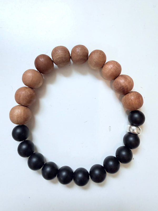 Sandalwood & Obsidian Bracelet - Annual Sample Sale Exclusive - Citrus