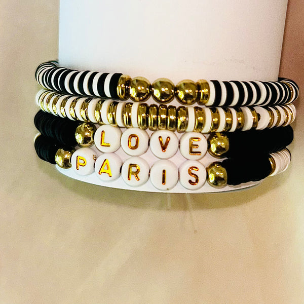 Paris Love Bracelet Stack