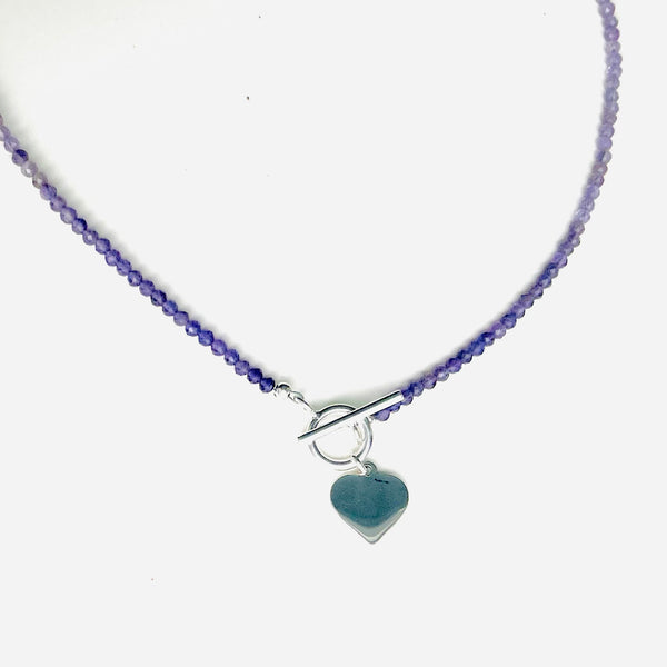 Amethyst Ombre Heart Necklace