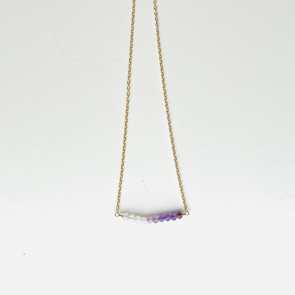 Gold Amethyst Ombre Necklace - Citrus