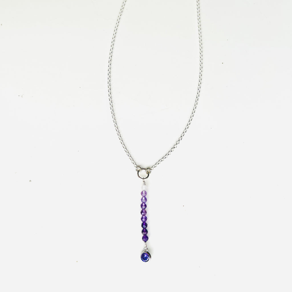 Amethyst Lariat Necklace