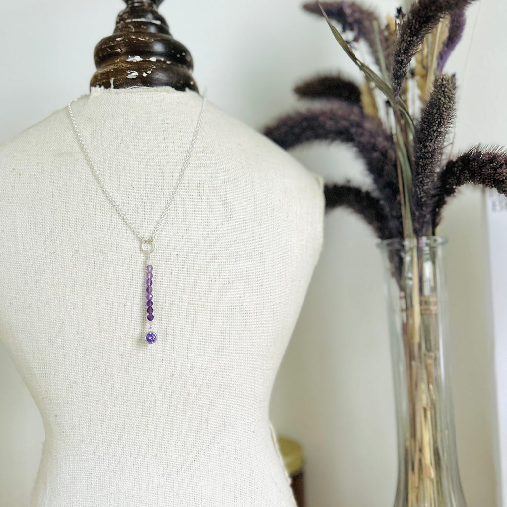 Amethyst Lariat Necklace