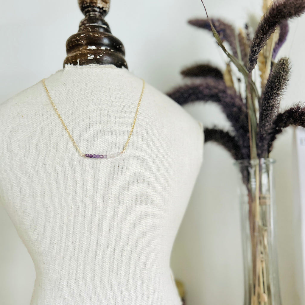 Gold Amethyst Ombre Necklace