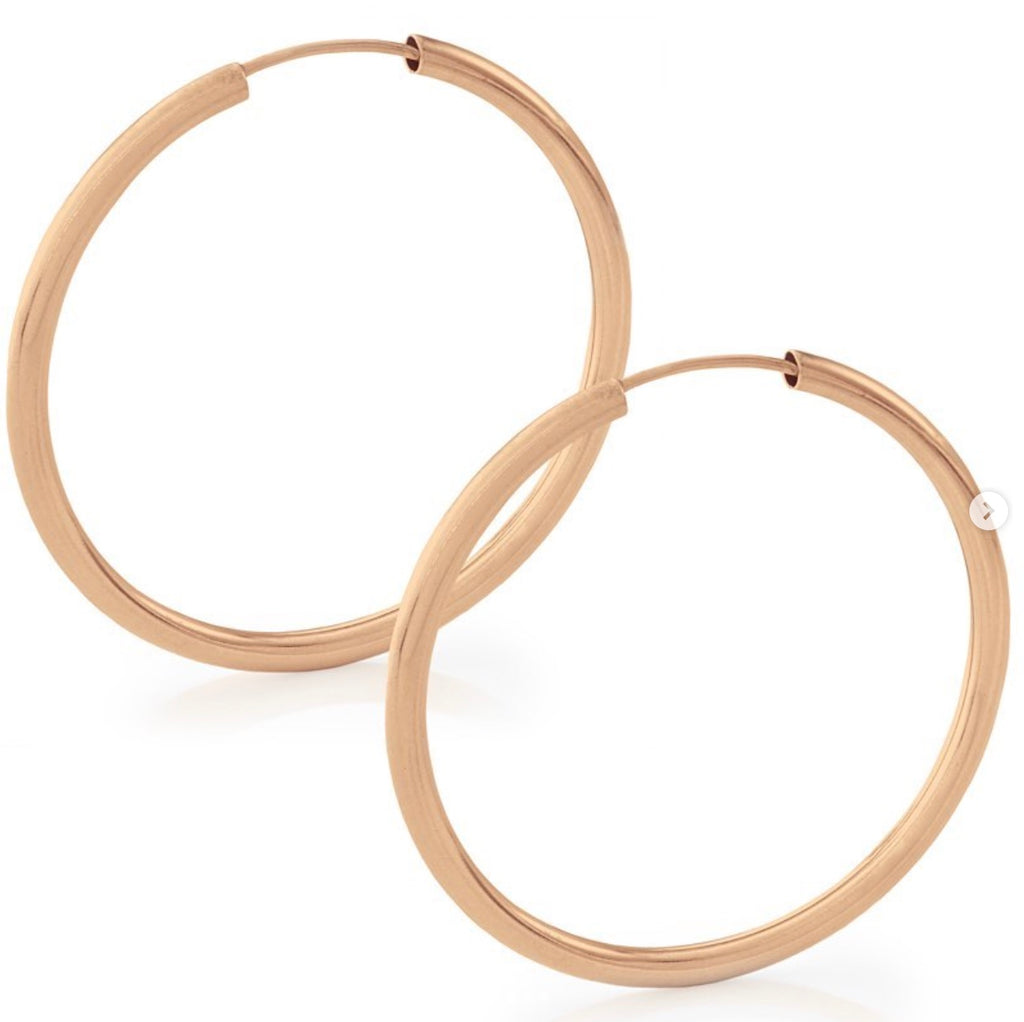 Collection of rose gold and silver hoop earrings made in Canada | CITRUS