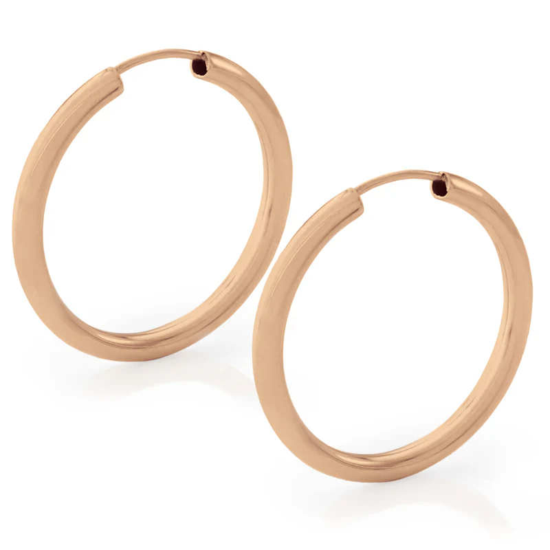 Collection of rose gold and silver hoop earrings made in Canada | CITRUS