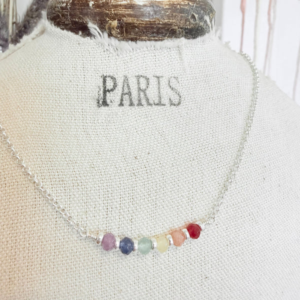 Necklace with colourful beads to represent the Pride Rainbow by CITRUS