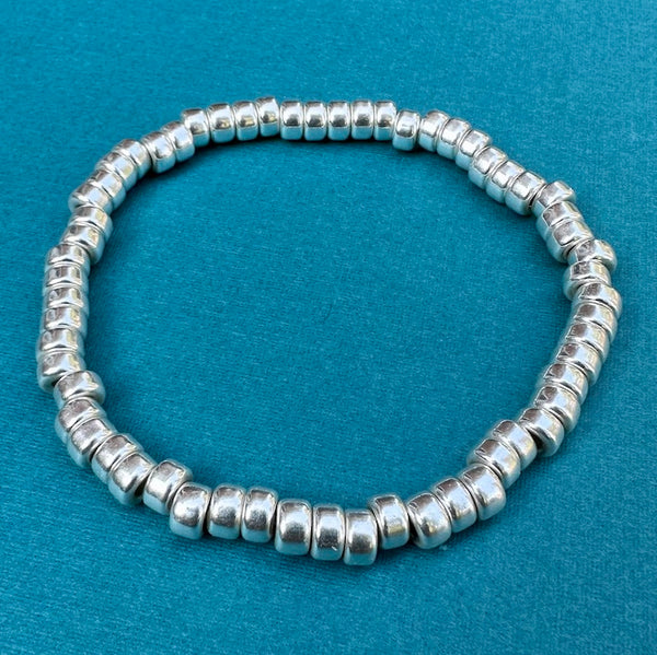 Roundelle Silver Bead Bracelet