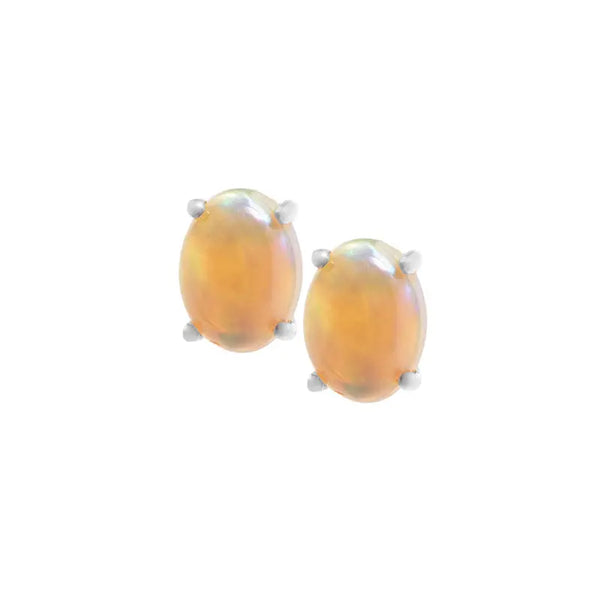 Opal Silver Stud Earrings - Citrus
