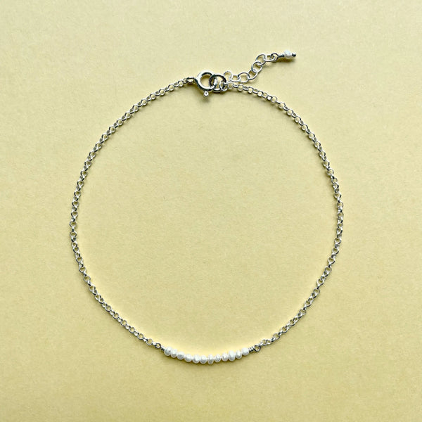 Tiny Pearl Anklet - Citrus