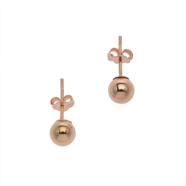 Small Rose Gold Ball Stud Earrings