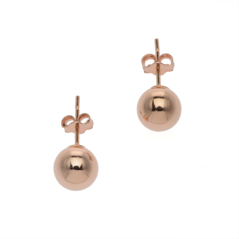 Medium Rose Gold Ball Stud Earrings
