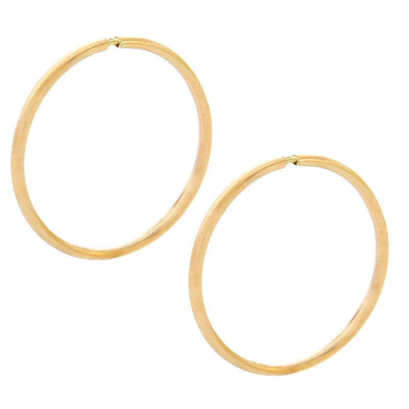 12 mm Solid Yellow Gold Hoop Earrings