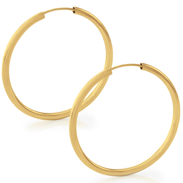 45mm Thick Yellow Gold Hoop Earrings