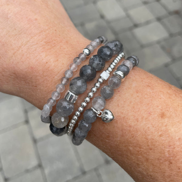 50 Shades of Grey Bracelet Stack - Citrus