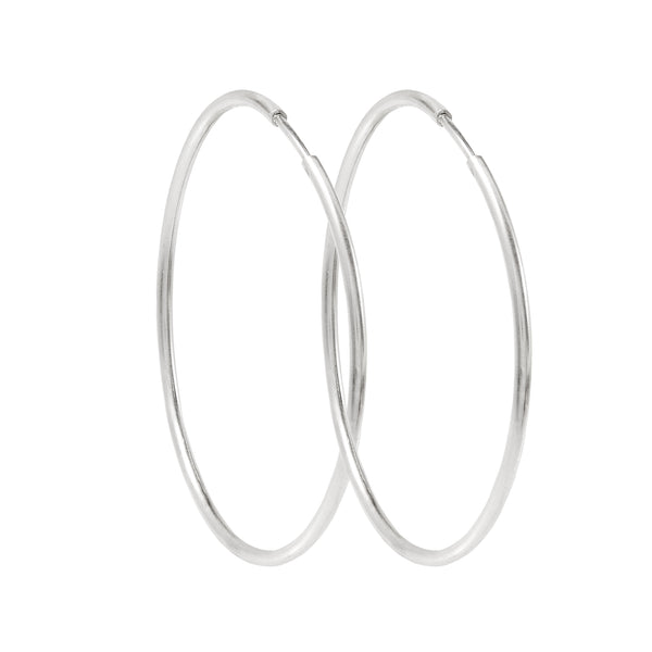50mm Silver Hoop Earrings