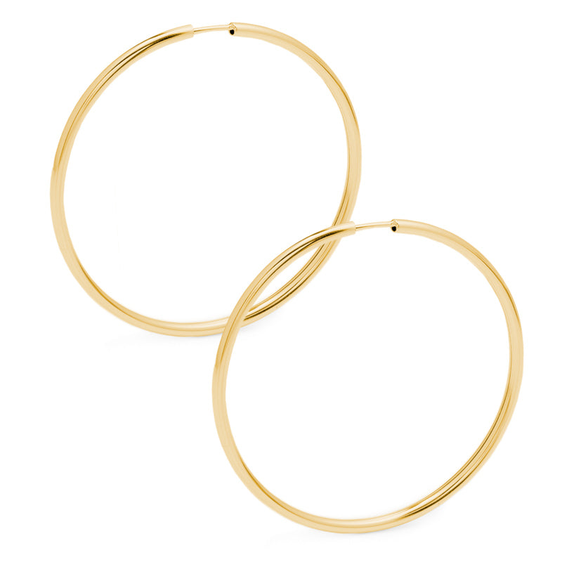60mm Thick Yellow Gold Hoop Earrings