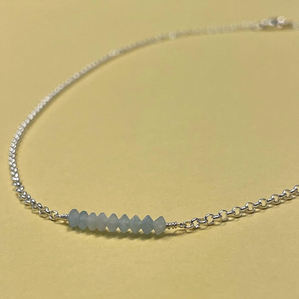 Aquamarine Bar Necklace