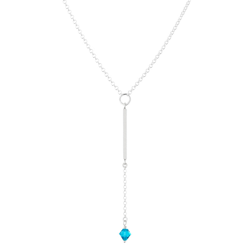 Blue Zircon Lariat Necklace