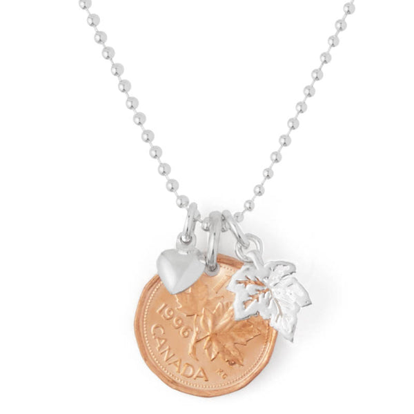 Citrus Silver | Silver Jewellery, Handmade jewelry in Toronto | Our Canadianna collection with patriotic jewellery, canadian penny jewelry, hockey jewelry | Our Canadian Penny Leaf Necklace will adorn the neck of any proud Canadian whether she is travelling or moving abroad, or showing her patriotism on home soil. With the Canadian penny no longer 