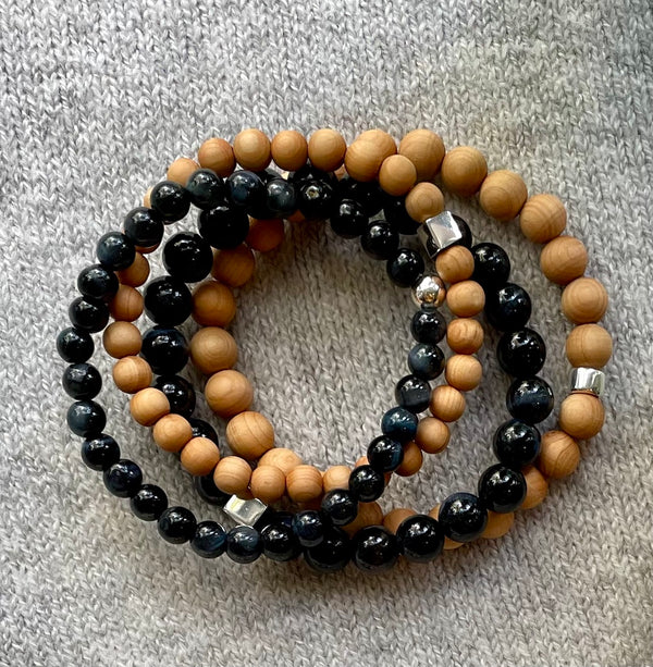 Cedar Tiger's Eye Bracelet Stack