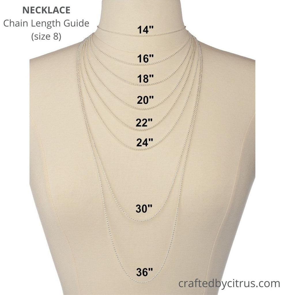Zuringa Men's Necklace Length Comparison Chart