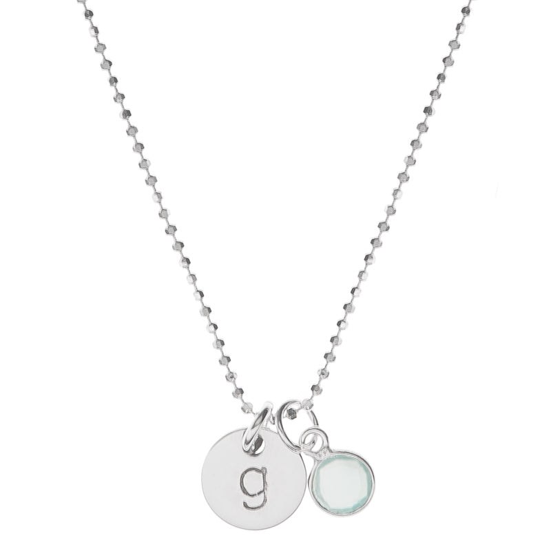 Chalcedony Initial Necklace