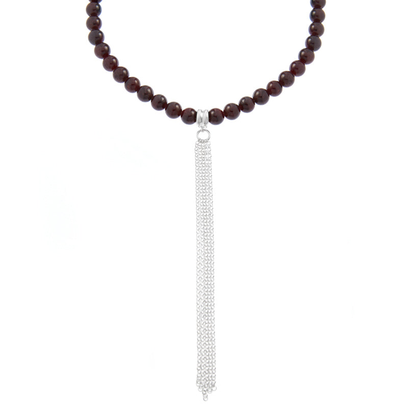 Garnet Tassel Necklace