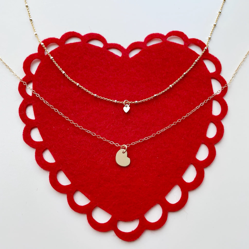 Gold Sparkle Heart Necklace