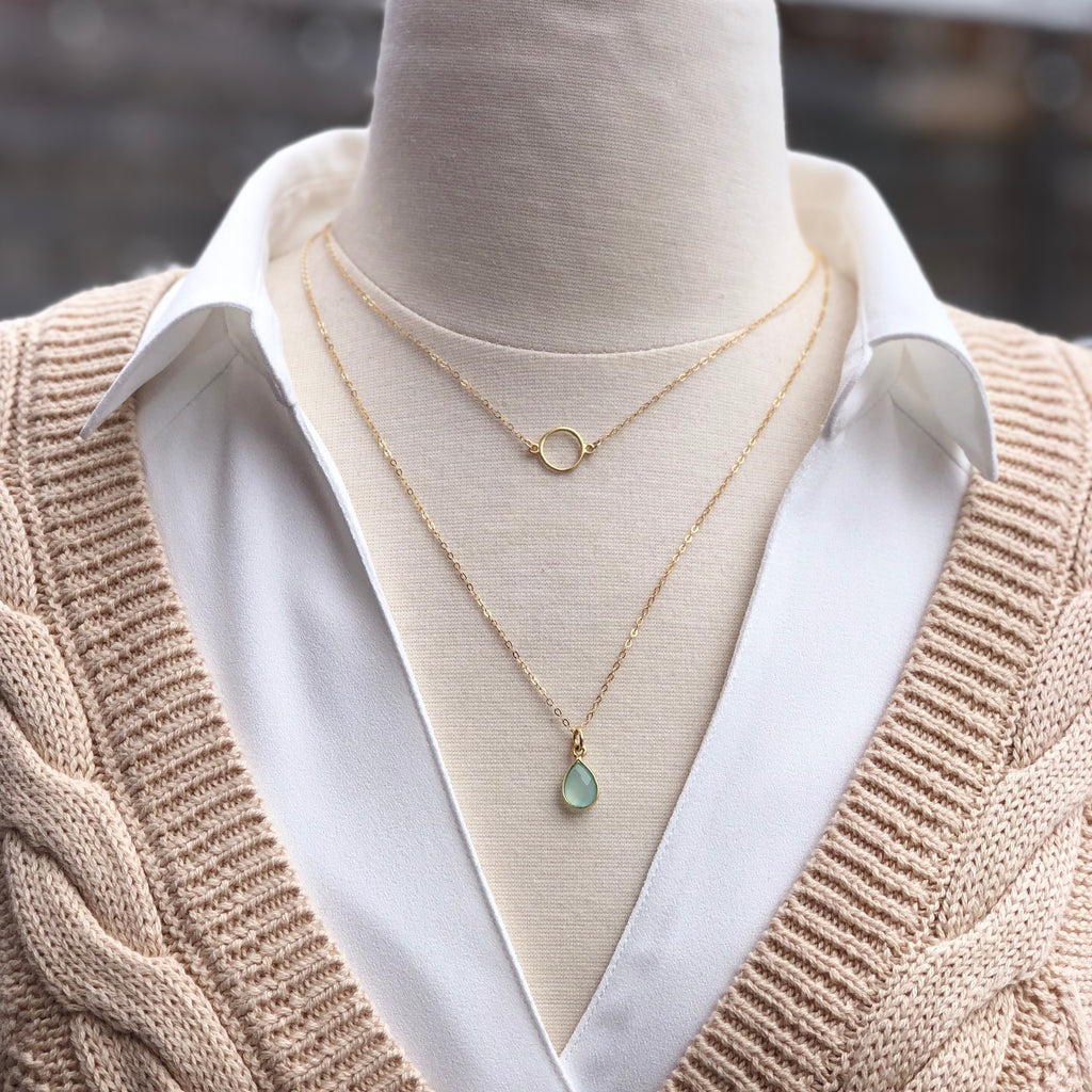 Golden Chalcedony Layered Necklaces