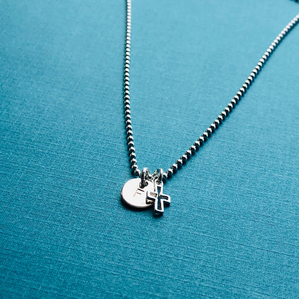 Initial Cross Necklace