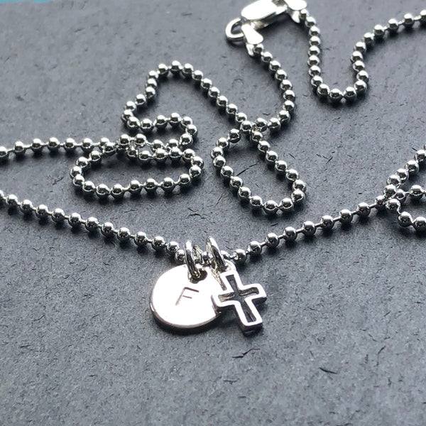 Initial Cross Necklace