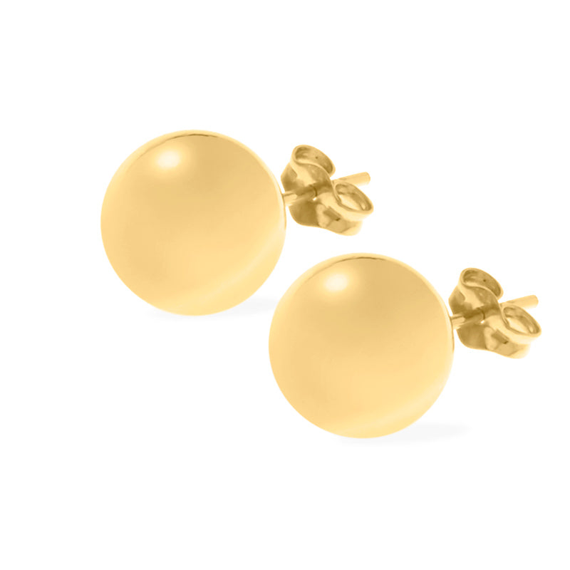 Large Yellow Gold Ball Stud Earrings