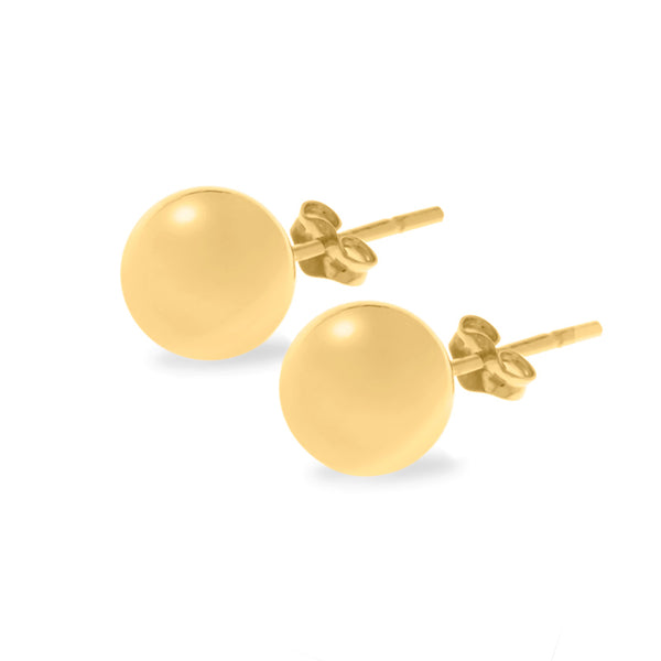 Medium Yellow Gold Ball Stud Earrings