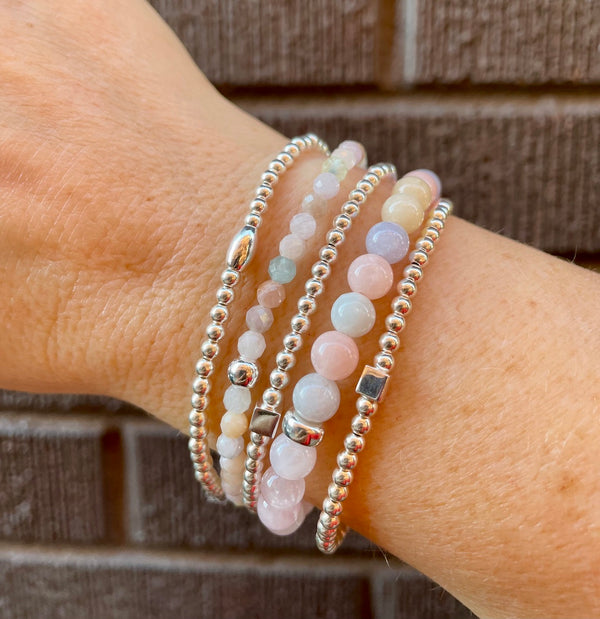 Morganite + Rose Quartz Bracelet - Citrus