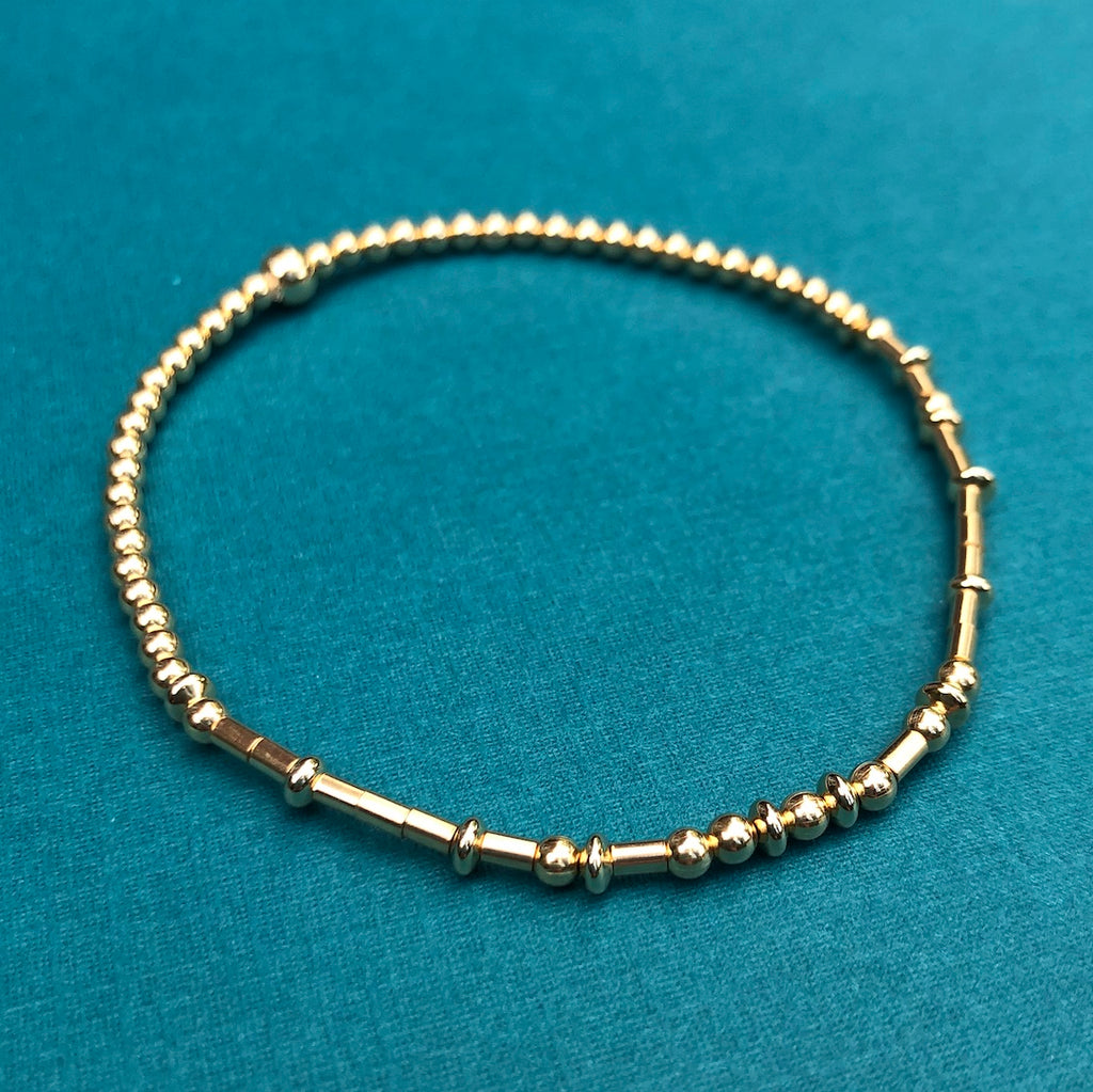 Morse Code Gold Bead Bracelet