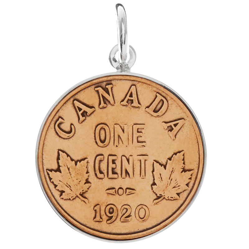 Canadian Penny Charm Silver Edged