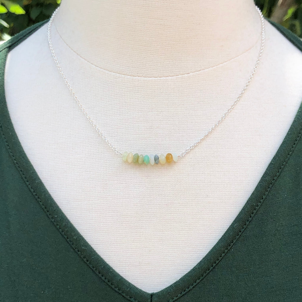 Peruvian Opal Bar Necklace