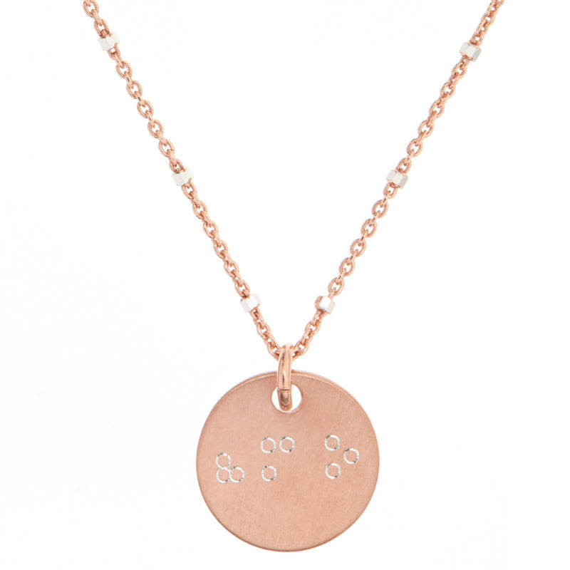 831 Rose Gold Braille Necklace